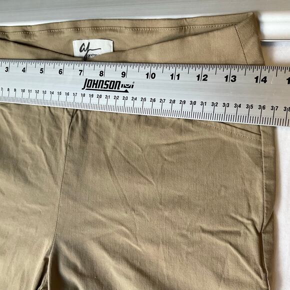 Andrea Jovine Women Khaki Jeggings size 10P Natural Tan Mid Rise Stretch Slim - Picture 2 of 10
